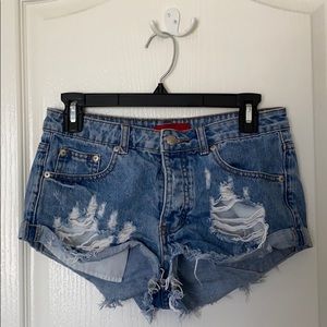 Distressed Jean shorts